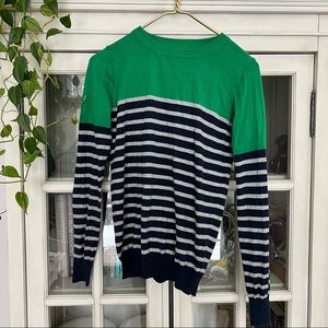 41 Hawthorn Green and Navy Striped Sweater